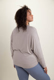 Mono B - CURVY Dolman-Sleeved Top: Natural / 1XL:2XL:3XL (2:2:2)