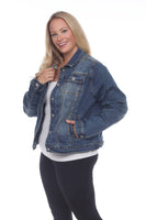 Plus Size Classic Denim Jacket: 1X