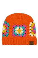 C.C Multi Color Crochet Beanie: Beige