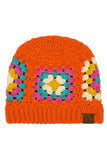 C.C Multi Color Crochet Beanie: Beige