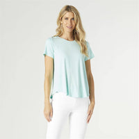 COCO + CARMEN - Erin Pleat Back Tee: XXL / Aqua