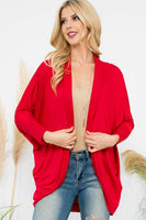 Perfect Peach - YMC30006V-SOLID DOLMAN SLEEVE OPEN CARDIGAN WITH SIDE POCKET: L / Aloe