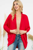 Perfect Peach - YMC30006V-SOLID DOLMAN SLEEVE OPEN CARDIGAN WITH SIDE POCKET: XL / Aloe