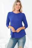 Perfect Peach - YMT20073V-3/4 SLEEVE ROUND HEM SOLID TOP: XL / Green Light