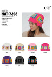 C.C Multi Color Crochet Beanie: White