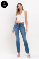 VERVET by FLYING MONKEY - PLUS SIZE MID RISE CLEAN CUT HEM BOOTCUT JEANS T6204-P: WELL-ROUNDED / 16