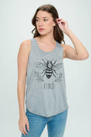 SM WARDROBE - BEE KIND TANK TOP GREY: L