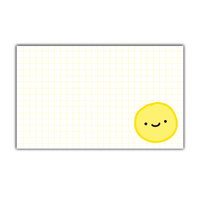 Kiss and Punch - Mini Notecard Set of 60 - Yellow Smiley Face Grid