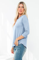 Perfect Peach - YMT20073V-3/4 SLEEVE ROUND HEM SOLID TOP: M / Banana