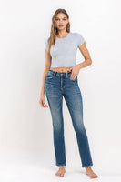 VERVET by FLYING MONKEY - HIGH RISE STRETCH SLIM STRAIGHT JEANS V3046: MOONLIGHT / 31