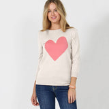 42POPS - ..Sweet heart valentine fitted pullover sweater: M / Navy/Oatmeal-151442