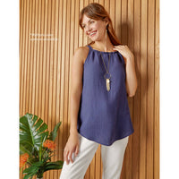 COCO + CARMEN - Celeste Gauze Tank: L/XL / Berry