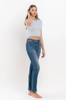 VERVET by FLYING MONKEY - HIGH RISE STRETCH SLIM STRAIGHT JEANS V3046: MOONLIGHT / 31