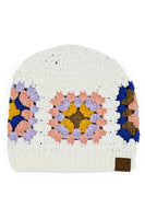 C.C Multi Color Crochet Beanie: Beige