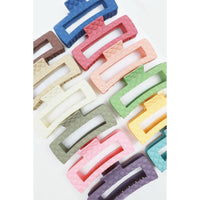 Love and Repeat - Matte Embossed Cut Out Rectangle Hair Claw: MIX COLOR / ONE