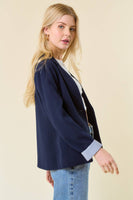 Doe and Rae - Stripe Lined Blazer - 10349J: S / Off White