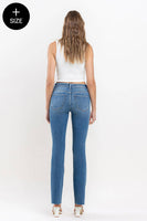 VERVET by FLYING MONKEY - PLUS SIZE MID RISE CLEAN CUT HEM BOOTCUT JEANS T6204-P: WELL-ROUNDED / 16