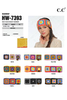 C.C Multi Color Crochet Handmade Headwrap: Black