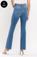 VERVET by FLYING MONKEY - PLUS SIZE MID RISE CLEAN CUT HEM BOOTCUT JEANS T6204-P: WELL-ROUNDED / 14