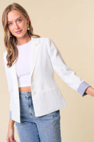 Doe and Rae - Stripe Lined Blazer - 10349J: S / Off White