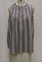 ADORA LA - T0492X - FRONT SHIRRING LINEN STRIPE PLUS BLOUSE: 2XL / MINT