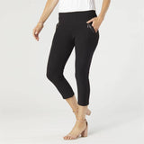 COCO + CARMEN - Jasmine Capri Zip Pocket Legging: XXL / Black