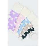 Love and Repeat - Heart Print Plush Socks: MIX COLOR / ONE