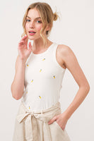 AND THE WHY - ATW15559 - Ice-cream Embroidered Tank Top: S / White