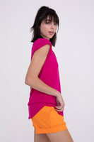 Mono B - V Tee with Curved Hem: S:M:L (2:2:2) / COOL PINK