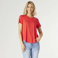 COCO + CARMEN - Erin Pleat Back Tee: S/M / White