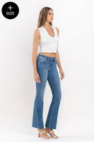 VERVET by FLYING MONKEY - PLUS SIZE MID RISE CLEAN CUT HEM BOOTCUT JEANS T6204-P: WELL-ROUNDED / 14