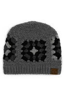 C.C Multi Color Crochet Beanie: Beige