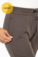 Mono B - CURVY Cuffed Joggers with Zippered Pockets: XL:1XL:2XL:3XL (2:2:1:1) / IVY GREEN