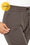 Mono B - CURVY Cuffed Joggers with Zippered Pockets: XL:1XL:2XL:3XL (2:2:1:1) / IVY GREEN