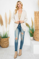 Perfect Peach - YMC30006V-SOLID DOLMAN SLEEVE OPEN CARDIGAN WITH SIDE POCKET: L / Aloe