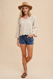 anniewear - SCALLOP EDGE CROCHET SWEATER TOP_ASW1719: SM / NATURAL