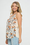 SM WARDROBE - YELLOW MUSHROOM  PRINT TANK TOP CREAM: L