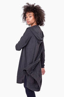 Mono B - Longline Hooded Cardigan with Pockets: S:M:L (2:2:2) / NATURAL