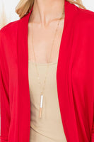 Perfect Peach - YMC30006V-SOLID DOLMAN SLEEVE OPEN CARDIGAN WITH SIDE POCKET: L / Aloe