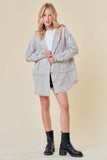 Doe and Rae - FRAYDED DROP SHOULDER JACKET WITH HOOD - 10521J: S / SAND