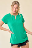 Doe and Rae - CUT-OUT NECKLINE KNIT TOP - 42930T: M / GREEN