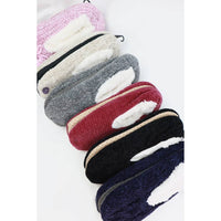 Love and Repeat - Cable Knit Fuzzy Slipper Socks: MIX COLOR / ONE