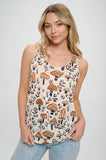 SM WARDROBE - YELLOW MUSHROOM  PRINT TANK TOP CREAM: M