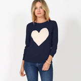 42POPS - ..Sweet heart valentine fitted pullover sweater: S / BLUSH/GREY-23026