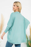 Perfect Peach - YMC30006V-SOLID DOLMAN SLEEVE OPEN CARDIGAN WITH SIDE POCKET: XL / Aloe