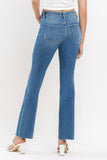 VERVET by FLYING MONKEY - MID RISE CLEAN CUT RAW HEM ANKLE BOOTCUT JEANS T6204: WELL-ROUNDED / 26