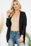 Perfect Peach - YMC30006V-SOLID DOLMAN SLEEVE OPEN CARDIGAN WITH SIDE POCKET: M / Aloe