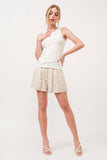 AND THE WHY - ATW15553 - Lemon Embroidered Tank Top: L / White