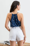 Blu Pepper - BRUSH STROKE HALTER TOP: IVORY