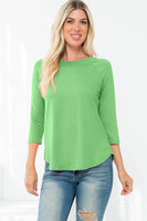 Perfect Peach - YMT20073V-3/4 SLEEVE ROUND HEM SOLID TOP: XL / Banana